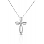 Femme Luxe 0.25 cttw Diamonds Cross Pendant for Women, 14K White Gold, Hypoallergenic, Giftable Jewelry (Diamond Color: G-H, Clarity: I2-I3)
