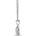 10k White Gold and Diamond Knot Pendant Necklace (1/4 cttw, I-J Color, I2-I3 Clarity), 18&#34;