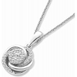 10k White Gold and Diamond Knot Pendant Necklace (1/4 cttw, I-J Color, I2-I3 Clarity), 18&#34;