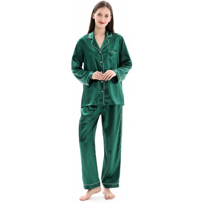 ZIMASILK 22 Momme Pure Mulberry Silk Long Pajama Set for Women - V Neck Trimmed