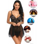 Avidlove Women Lingerie Babydoll Lace Nightgown Mesh Chemise Boudoir Nighty