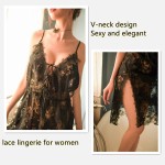 ACEGLOVAN Sexy Lingerie for Women Babydoll Nightgown Chemises Lace Sleepwear V-Neck Sleep Dress Valentine&#39;s Day Pajama