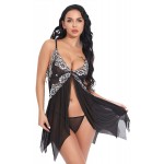 LOVESOFT Nightwear For Women Lingerie Sets Lace Babydoll Strap Dress Lingerie Crotchless Bra And Panties Set