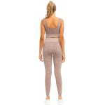 Workout Sets for Women 2 Piece Snake Print High Waisted Yoga Leggings with Stretch Sports Bra Gym Clothes