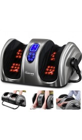 TISSCARE Foot Massager-Shiatsu Foot Massage Machine w/ Heat &amp; Remote 5-in-1 Reflexology System-Kneading, Rolling, Scraping for Calf-Leg-Ankle Plantar Fasciitis, Blood Circulation, Pain Relief