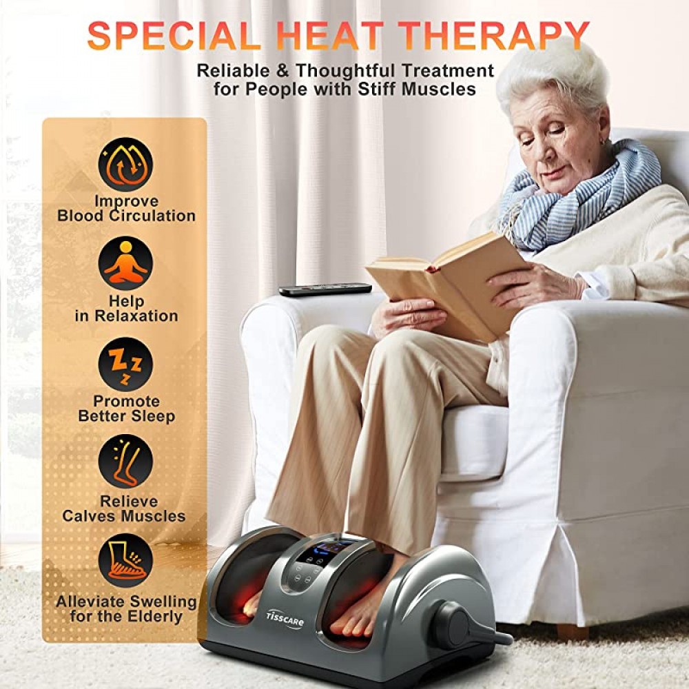 TISSCARE Foot Massager-Shiatsu Foot Massage Machine w/ Heat & Remote 5 ...