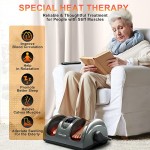 TISSCARE Foot Massager-Shiatsu Foot Massage Machine w/ Heat &amp; Remote 5-in-1 Reflexology System-Kneading, Rolling, Scraping for Calf-Leg-Ankle Plantar Fasciitis, Blood Circulation, Pain Relief