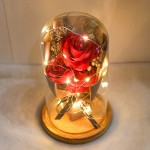 Forever Flowers Eternal Roses in Glass Dome, Upscale Immortal Roses Gift for Women, for her, Glass Flowers Rose with LED Mood Lights for Valentine&#39;s Day Mothers Day Birthday