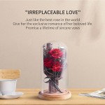 Forever Flowers Eternal Roses in Glass Dome, Upscale Immortal Roses Gift for Women, for her, Glass Flowers Rose with LED Mood Lights for Valentine&#39;s Day Mothers Day Birthday