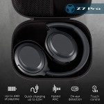 TREBLAB Z7 PRO - Hybrid Active Noise Canceling Headphones with Mic - 45H Playtime &amp; USB-C Fast Charging, ANC Wireless Over Ear Bluetooth Headphones w/aptX, Stereo Sound, Touch Control (Grey)