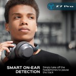 TREBLAB Z7 PRO - Hybrid Active Noise Canceling Headphones with Mic - 45H Playtime &amp; USB-C Fast Charging, ANC Wireless Over Ear Bluetooth Headphones w/aptX, Stereo Sound, Touch Control (Grey)