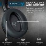 TREBLAB Z7 PRO - Hybrid Active Noise Canceling Headphones with Mic - 45H Playtime &amp; USB-C Fast Charging, ANC Wireless Over Ear Bluetooth Headphones w/aptX, Stereo Sound, Touch Control (Grey)