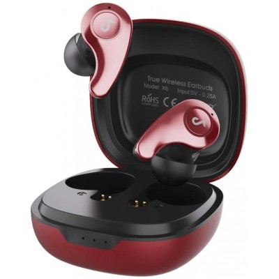 Tiny Red Bluetooth Wireless Earbuds Deep Bass Headphone with Dual Mic, ENC Noise Cancelling Earphone 3D Stereo Sound,Crystle Clear Phone Call Voice with Type C Fast Charging
