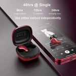 Tiny Red Bluetooth Wireless Earbuds Deep Bass Headphone with Dual Mic, ENC Noise Cancelling Earphone 3D Stereo Sound,Crystle Clear Phone Call Voice with Type C Fast Charging