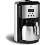 Aroma Enhance Drip Coffee Maker with Double Wall Vacuum Stainless Steel Carafe | Capacity: 10 cups | Includes 5 Melitta Coffee Filters #4 (Black)