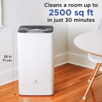 Medify MA-112 Air Purifier with H13 True HEPA Filter | 2,500 sq ft Coverage | for Smoke, Smokers, Dust, Odors, Pollen, Pet Dander | Quiet 99.9% Removal to 0.1 Microns | Black, 1-Pack
