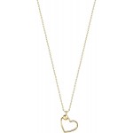 ATASAY Jewelry Solid Gold Pendant Chain Necklace - 14K Yellow Gold Heart Pendant Necklace for Women (17-Inch Gold Jewelry/Gold Necklace for Women)