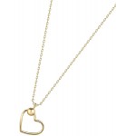 ATASAY Jewelry Solid Gold Pendant Chain Necklace - 14K Yellow Gold Heart Pendant Necklace for Women (17-Inch Gold Jewelry/Gold Necklace for Women)