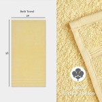 Degrees of Comfort Extra Large Turkish Bath Towels for Bathroom | Luxury Towel Set for Home Decor | 100% Cotton | Premium Hotel Quality - Yellow, 4 Bath Towels