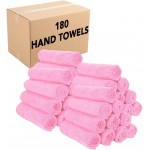 Arkwright Microfiber Hand Towels (15x24, 180 Bulk Case), Perfect Gym Towels for Home, Gym, Salon, Spa, Resort (Pink)