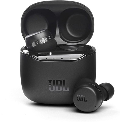 JBL Tour PRO+ TWS True Wireless Bluetooth Earbuds, Noise Cancelling, up to 32H Battery, 3 mics, Wireless Charging, Google Assistant and Alexa Built-in (Black)