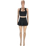 Womens Casual Sports 2 Piece Outfits Skirt Sets Athletic Tank Crop Top Tennis Golf Skorts Skirts Activewear