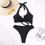 JJZXD Fashion Swimwear Women's Solid Color Solid Color Bikini Sexy Swimsuit Beach Swimsuit (Size : Small)
