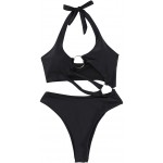 JJZXD Fashion Swimwear Women's Solid Color Solid Color Bikini Sexy Swimsuit Beach Swimsuit (Size : Small)