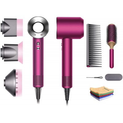 Premium Professional Dyson Supersonic Hair Dryer Limited Edition Gift Set: Fast Drying, Lightweight, Low Noise,No Extreme Heat, Engineered for Different Hair Types w/One Hubxcel Microfiber Cloth