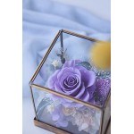 Eternal Rose Preserved Flowers - Preserved Forever Rose in Glass Dome, Best Gift for Her Valentine&#39;s Day Mother&#39;s Day Anniversary Birthday Thanksgiving Christmas (Purple)