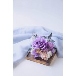 Eternal Rose Preserved Flowers - Preserved Forever Rose in Glass Dome, Best Gift for Her Valentine&#39;s Day Mother&#39;s Day Anniversary Birthday Thanksgiving Christmas (Purple)