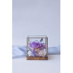 Eternal Rose Preserved Flowers - Preserved Forever Rose in Glass Dome, Best Gift for Her Valentine&#39;s Day Mother&#39;s Day Anniversary Birthday Thanksgiving Christmas (Purple)