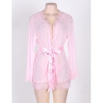 Sexy Lingerie Sexy Lace V-Neck Tie Nightdress Lace Edge Sexy Pajamas