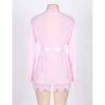 Sexy Lingerie Sexy Lace V-Neck Tie Nightdress Lace Edge Sexy Pajamas