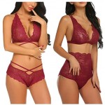 Avidlove Lingerie for Women Strap Babydoll 2 Piece Sexy Bra and Panty Sets