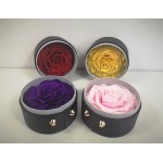 FAFUAH Premium Preserved Rose | Large Forever Roses in Leather Gift Box | Real Flowers Gift for Her (Bright Pink)