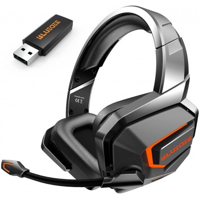 Wireless Gaming Headset for PS4/PS5/PC, 2.4GHz Ultra-Low Latency, Hi-Fi Lossless Sound Quality Gaming Headsets, Wireless Gaming Headphones with Noise Cancelling Microphone