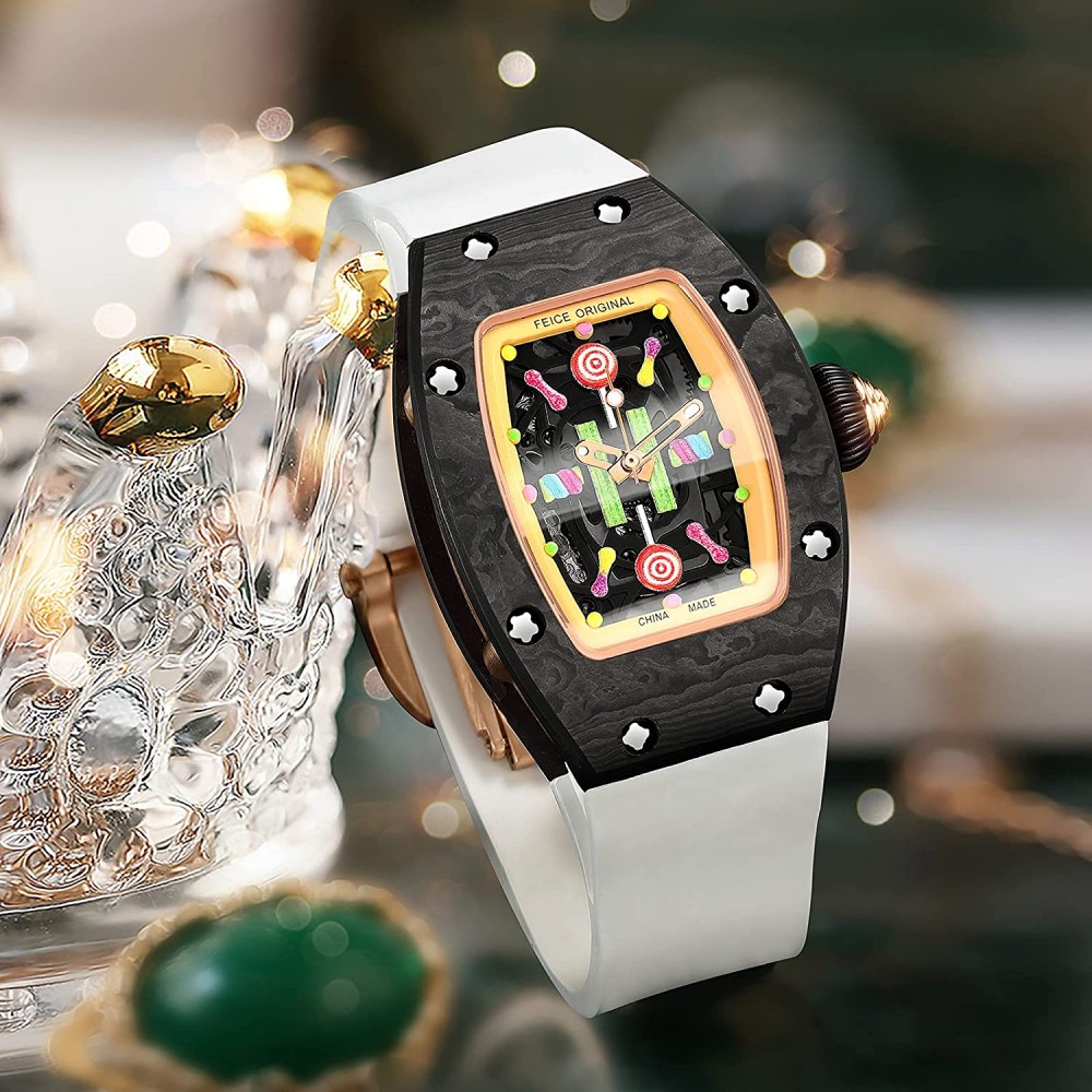 FEICE Women's Automatic Wrist Watch Fashion Skeleton Mechanical Watch