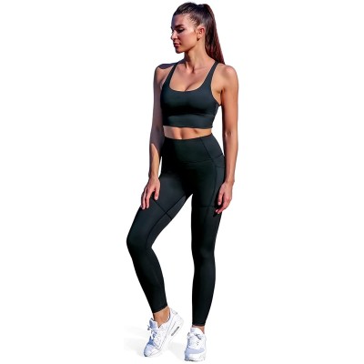 Women’s Yoga Outfits 2 piece Set Workout Tracksuits Sports Bra High Waist Legging Active Wear Athletic Clothing Set