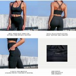 Women’s Yoga Outfits 2 piece Set Workout Tracksuits Sports Bra High Waist Legging Active Wear Athletic Clothing Set
