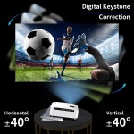 5G WiFi Bluetooth Projector 4k ,9800 lux 1080P Mini Projector with 480&#34; Display, Support ±50° 4P/4D Keystone Correction,Dolby,Zoom,Home&amp;Outdoor Projector iOS/Android/PS4 (White)