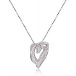 Fine Color Jewels Heart Necklace (Pink Sapphire)