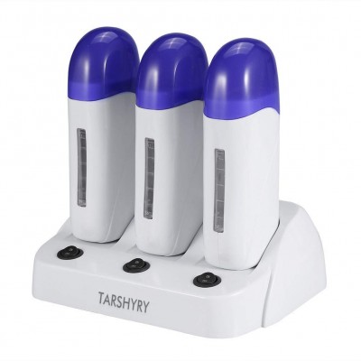 Roll on Hair Removal, Warm Wax Heater Roller Waxing Hot Cartridge Hair Removal with Pedestal, Painless Flawless Professional Hair Removal Machine for Women Men Safe and Effective (3) YXF99