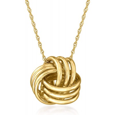 Ross-Simons 14kt Yellow Gold Love Knot Pendant Necklace