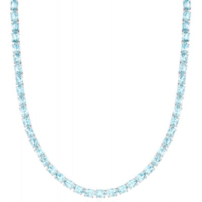 Ross-Simons 45.00 ct. t.w. Sky Blue Topaz Tennis Necklace in Sterling Silver. 18 inches