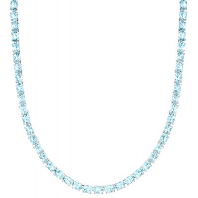 Ross-Simons 45.00 ct. t.w. Sky Blue Topaz Tennis Necklace in Sterling Silver. 18 inches