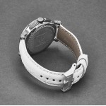 Franck Dubarry Womens &#39;Crazy Colors&#39; Chronograph White Dial White Leather Strap Swiss Quartz Watch CC-01-01