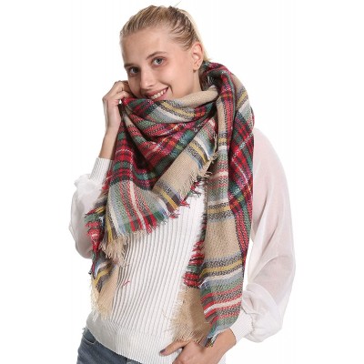 2021 Newest Design Fashionable Women Plaid Oversized Blanket Scarf With Tassel for Fall Winter