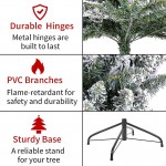 Fawyn 7.5 ft Christmas Tree for Home Decoration, 750 Branch Tips, Premium Snow Flocked Artificial Pencil Christmas Tree for Indoor Outdoor Holiday Xmas Decora, Metal Base (Snow Flocked Christmas Tree)