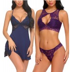 Avidlove Women Sexy Lingerie Lace Babydoll Set Mini Sleepwear for Women